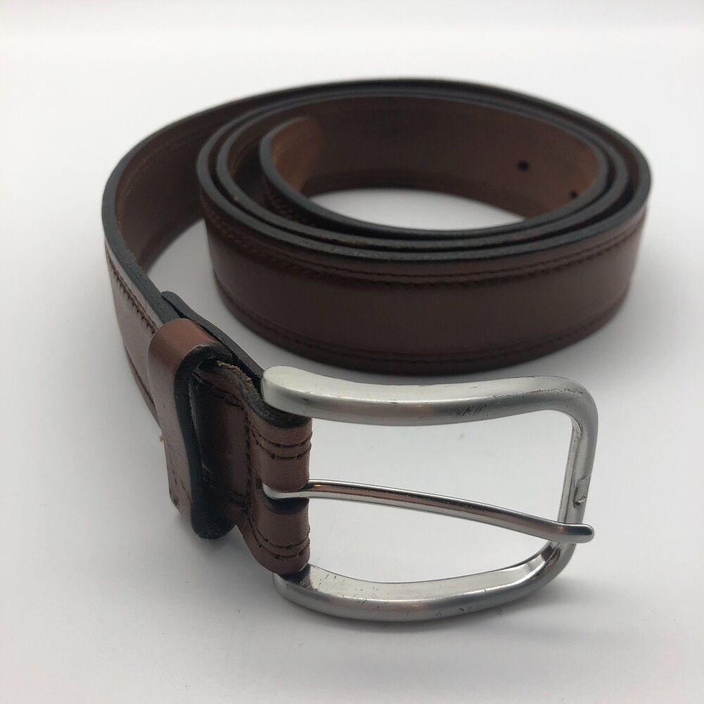 Johnston & Murphy Leather Belt Mens Brown Size 42 Made in USA